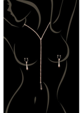bijoux de corps, pinces de seins goutte et tour de cou chainette - SO-0184